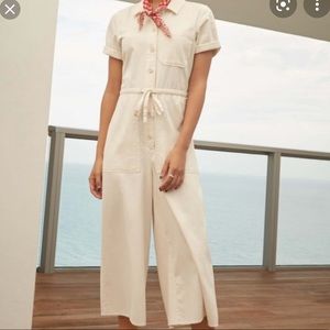 Madewell Wide-Leg Utility Jumpsuit in Cream Sz 8